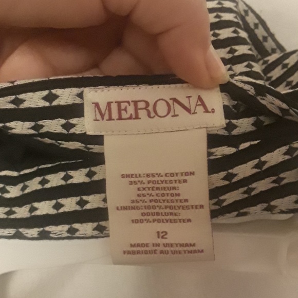 NWT Merona Black&White Diamond Pencil Skirt - 12 - Picture 6 of 8